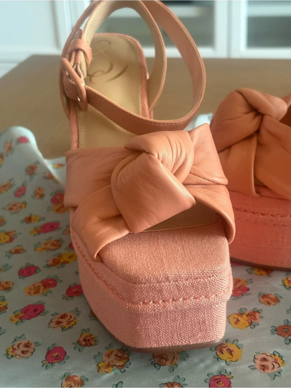 Sam Edelman Coral Knotted Platform Slingback Sandals EXCELLENT CONDITION  7 1/2